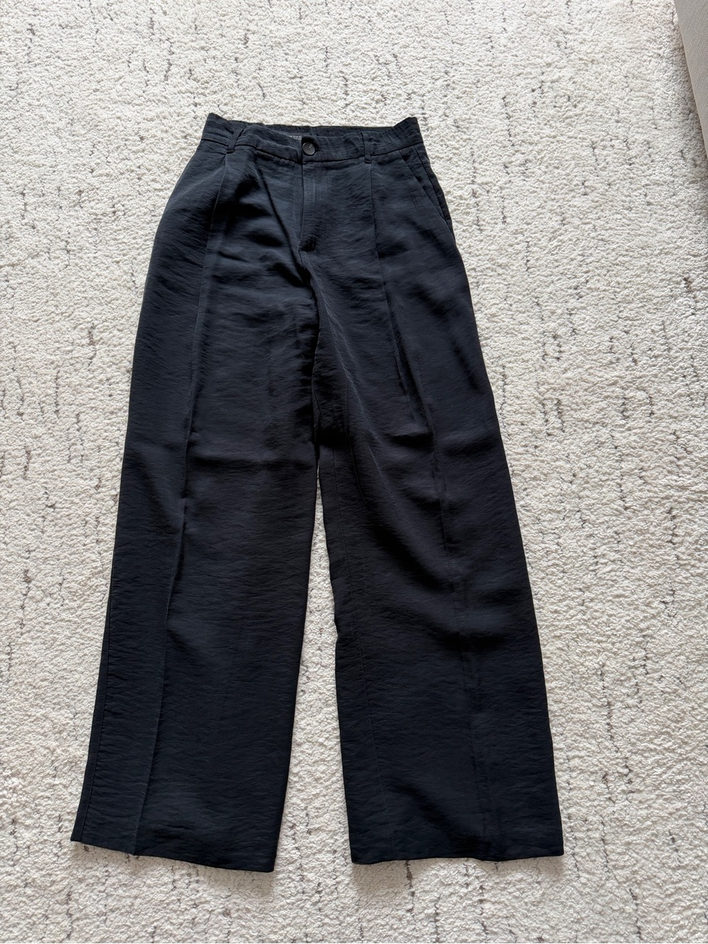 Zara Black Wide-Leg High-Rise Pants